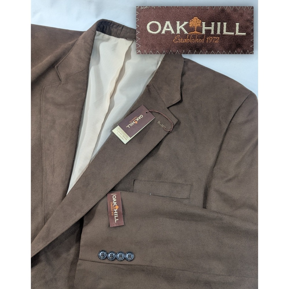 New No Tags Oak Hill Polyester‎ Sport Jacket Blazer Solid Brown  XXXL 58R 60"